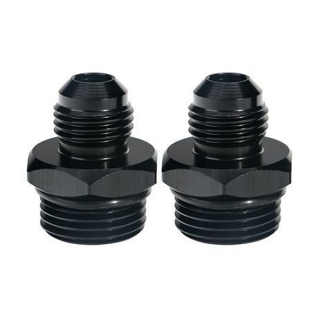 3 spiegels Aluminium legering ORB-8 O-ring Boss -8AN tot -6AN Man Adapter Fitting Recht Zwart geanodiseerd