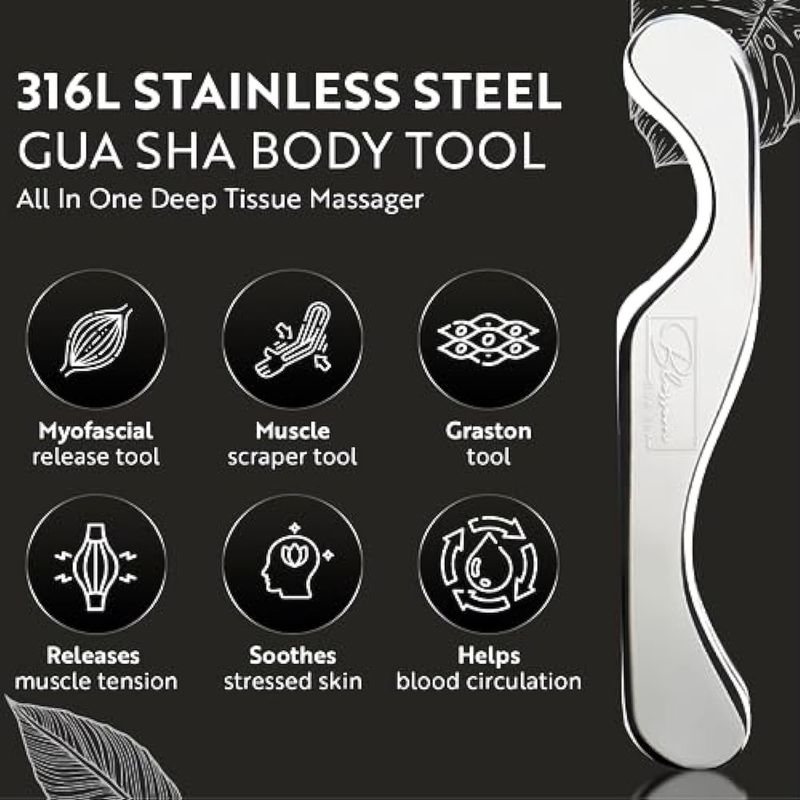 316L roestvrij staal C-vormig IASTM gereedschap voor preventie en herstel - Graston Massage Blade Made